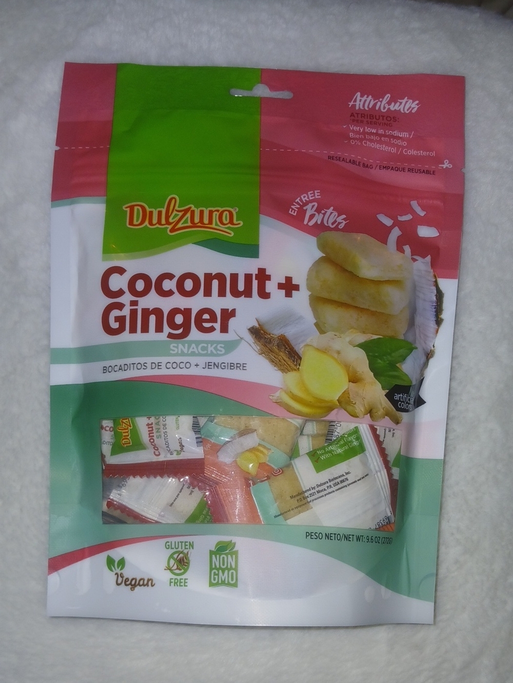 Large 9oz Bag Coconut + Ginger Snacks — Green/White. TIK TOK FAVORITE